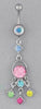 Multi Crystal Belly Bar