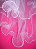 Curly Edge Veil with Pearl Beads