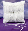 Beaded White Organza & Satin Ring Pillow